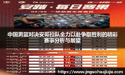中国男篮对决安哥拉队全力以赴争取胜利的精彩赛事分析与展望